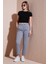 Pamuklu Standart Fit Yüksel Bel Düz Paça Pantolon Bayan Pantolon 668YP4924 1