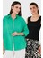 Streç Pamuklu Oversize Fit 2' Li Paket Gömlek-Atlet Set Bayan Gömlek-Atlet Set 67810014979S2 1
