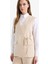 Yeni Sezon V Yaka Bağcıklı Basic Düz Blazer Yelek 3