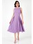 Bisiklet Yaka Regular Fit Cepli Pileli Midi Elbise Bayan Elbise 6051963 1