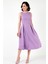 Bisiklet Yaka Regular Fit Cepli Pileli Midi Elbise Bayan Elbise 6051963 4