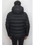Fistan Store Erkek Siyah Hakim Yaka Spor Kesim Dar Kalıp Kapüşonlu Kışlık Şişme Mont 5
