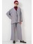 Kadın Ayrobin Kimono Pantolon Ikili Takım 6739 - Gri 4