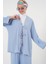 Kadın Ayrobin Kimono Pantolon Ikili Takım 6739 - Mavi 2