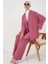 Kadın Ayrobin Kimono Pantolon Ikili Takım 6739 - Gül Kurusu 3