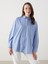 Yeni Sezon Cizgili Oversize Poplin Kadin Gomlek - S5L426Z8 1