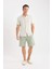 Yeni Sezon %100 Pamuk Regular Fit Gabardin Bermuda Şort 4