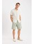 Yeni Sezon %100 Pamuk Regular Fit Gabardin Bermuda Şort 5