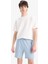 Yeni Sezon Slim Fit Dar Kesim Dar Paça Basic Düz Şort 4