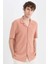 Yeni Sezon modern Fit Polo Yaka Dokulu Penye Kısa Kollu Gömlek 1