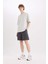Yeni Sezon %100 Pamuk Slim Fit Dar Kesim Dar Paça Cepli Basic Düz Şort 2