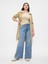 Kadın Mavi High Rise Wide Leg Jean Pantolon 4