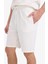 Yeni Sezon Regular Fit Dokulu Basic Düz Bermuda Şort 3