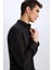Yeni Sezon Regular Fit Polo Yaka Keten Görünümlü Uzun Kollu Siyah Gömlek 5