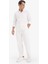 Yeni Sezon %100 Pamuk Wide Leg Geniş Paça Beyaz Jean Pantolon 4