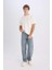 Yeni Sezon %100 Pamuk Baggy Fit Geniş Kalıp Normal Bel Geniş Paça Jean Yıkamalı Pantolon 2