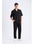 Yeni Sezon Yazlık Viskon Jogger Pantolon Regular Fit Normal Kesim Keten Karışımlı Düz Paça Cepli 3