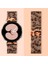 Galaxy Watch 4/5/6/7/fe/40/44/classic/42/43/46/47 Uyumlu Leopar Desenli Metal Hasır Kordon 5