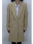 Fistan Store Kadın Camel Klasik Kesim Normal Kalıp Çift Düğme Yazlık Uzun Battal Blazer Ceket 1