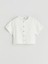 Yeni Sezon Bisiklet Yaka Muslin Kiz Cocuk Crop Gomlek - S5L177Z4 1
