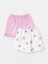 Yeni Sezon Beli Lastikli Baskili Kiz Bebek Sort 2'li - S4OO51Z1 1
