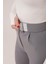 Cırt Kapama Detaylı Gri Pantolon 6