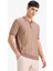 Standart Fit Polo Yaka Yarım Fermuarlı Triko Kısa Kollu Tişört F1945AX25SM 3