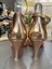 7 Bantlı Yeni Model Salsa Baçata Latin Dansları 6 cm Kadeh Topuklu Dans ve Salon Ayakkabısı Rose Gold 3