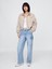 Kadın Mavi Mid Rise '90S Loose Kargo Jean Pantolon 1