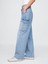 Kadın Mavi Mid Rise '90S Loose Kargo Jean Pantolon 7