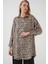 5944 Desenli Uzun Gömlek Tunik - Bej 1