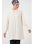 Kadın Uzun Gömlek Tunik Ekru Renkli Şık Tasarım 84 cm Uzunluk 53 cm Kol Boyu 1