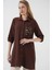 5851 Cep Detaylı Gömlek Tunik - Kahverengi 3