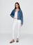Kadın Beyaz Mid Rise True Skinny Jean Pantolon 1
