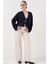 Önü Bağlamalı Keten Kimono 960 - Lacivert 2