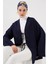 Keten Tesettür Kimono Lacivert Orta Kalınlıkta Kadınlar İçin Şık Tasarım 1