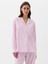 Kadın Pembe Desenli Poplin Pijama Üstü 1