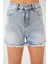 Kadın Püsküllü Kot Şort 5338 - Mavi 4