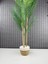 Dekoratif Yapay Yapraklı Hasır Sea Grass/ Koton Saksılı Areka Palmiye Ağacı 3 Gövde 120CM 4