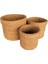 Dekoratif Natural Renk Yuvarlak Seagrass Hasır Sepet 3'lü Set 1