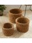 Dekoratif Natural Renk Yuvarlak Seagrass Hasır Sepet 3'lü Set 3