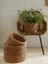 Dekoratif Natural Renk Yuvarlak Seagrass Hasır Sepet 3'lü Set 4