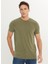 Bisiklet Yaka Düz Haki Erkek T-Shirt ACE091252301_HAK 1