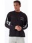 Z5GI12KCR00JBLK Slug Cn Ls T-Shırt Siyah Yuvarlak Oversized Desenli Erkek T-Shirt 1