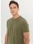 Bisiklet Yaka Düz Haki Erkek T-Shirt ACE091252301_HAK 4