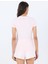 Yuvarlak Yaka Baskılı Pembe Kadın T-Shirt Cn Ss Leaf Trıangle - Mıd Organıc S 5