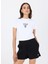 V4YI20KCDH1G011 Colette Crop Tee Beyaz Yuvarlak Yaka Box Fit Desenli Kadın T-Shirt 1
