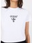 V4YI20KCDH1G011 Colette Crop Tee Beyaz Yuvarlak Yaka Box Fit Desenli Kadın T-Shirt 4