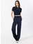 V5GB00Z3D60A71W Sweater Pants Lacivert Lastikli Bel Relaxed Desenli Kadın Eşofman Altı 3
