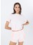 V5GI19I3Z14F6EX Genzıana Crop Tee Pembe Yuvarlak Yaka Box Fit Desenli Kadın T-Shirt 1